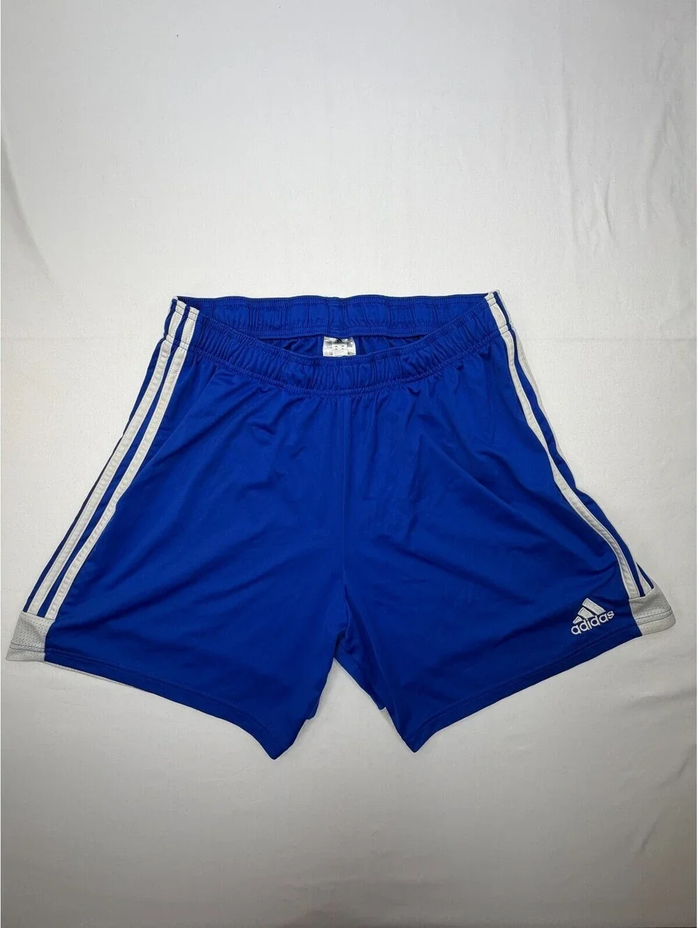 Adidas Men's Shorts Athletic Striped Logo Elastic Waist Activewear Size XL Blue